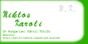 miklos karoli business card